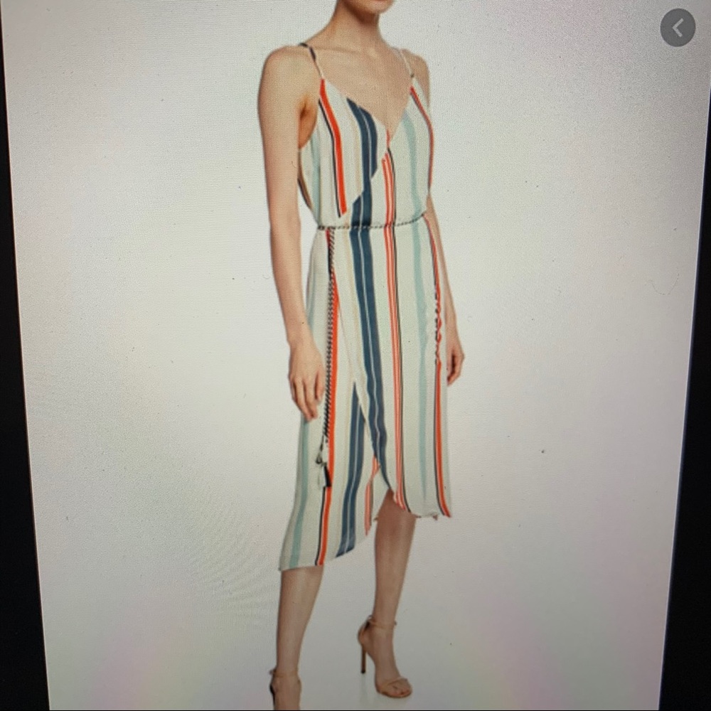Cupcakes and Cashmere Striped Wrap Dress, size M